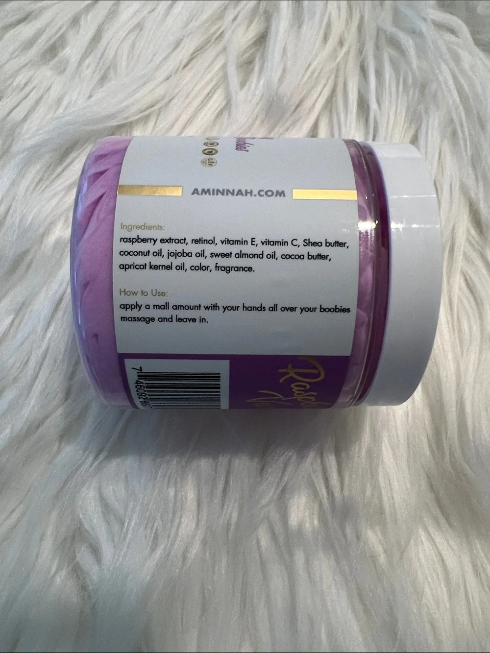 NWT AMINAH Raspberry Vanilla Boobies  Butter - retails $38.00 USD